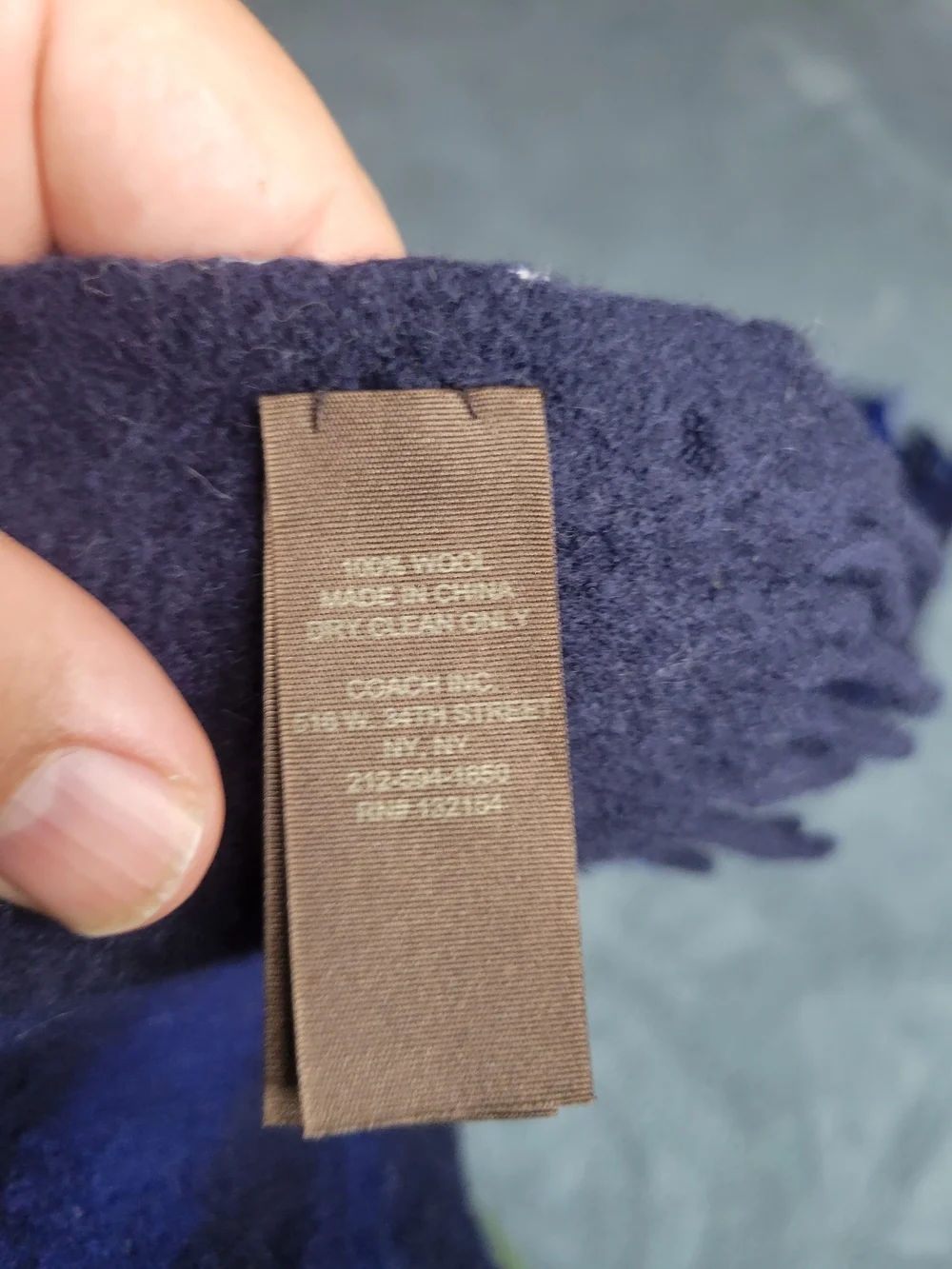Coach Wool Scarf Navy and Royal Blue